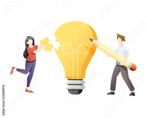 Business concept of collaboration and brainstorming