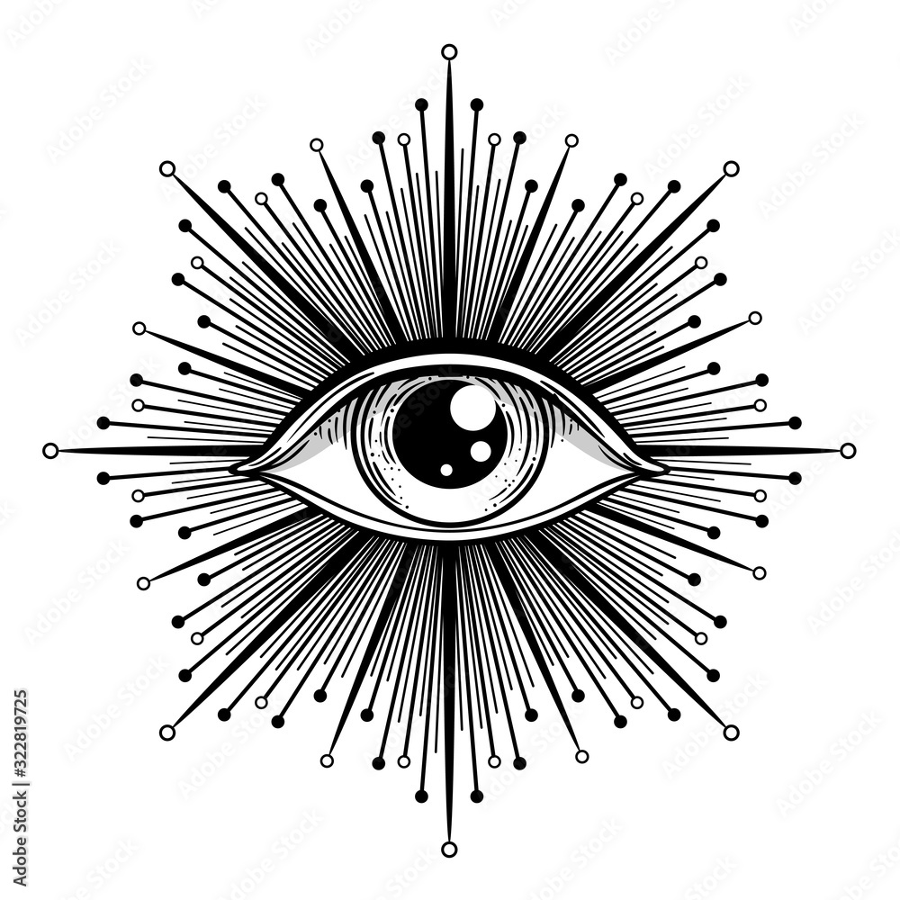 Vector All Seeing Eye Pyramid Symbol. Tattoo Design Stock Vector -  Illustration of mythology, freemason: 62804026