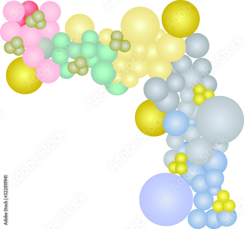 Set of decorative balloons with white background vector