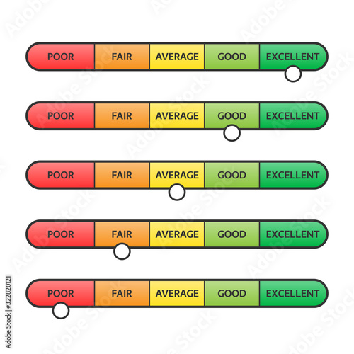 Pain scale, feedback rating customer experience concept, vector buttons in different colors, level indicator, icons for your design, website and forms, vector illustration