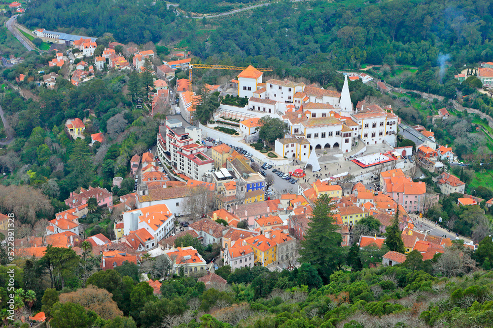 Sintra village view from high, Portugal