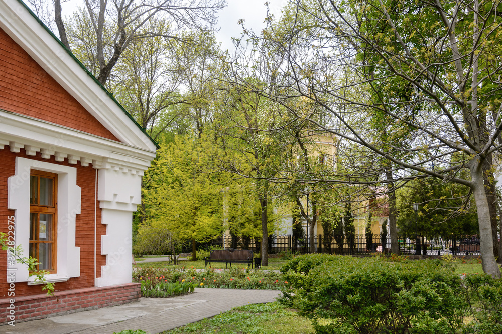 Gomel Palace and Park Ensemble. View of the Cathedral of Peter and Paul in early spring. The author of the project and architect of the Peter and Paul Cathedral is George Clark. Gomel Palace and Park Ensemble. View of the Cathedral of Peter and Paul in early spring. The author of the project and architect of the Peter and Paul Cathedral is George Clark.