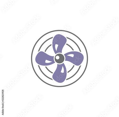 Fan icon on background for graphic and web design. Creative illustration concept symbol for web or mobile app.