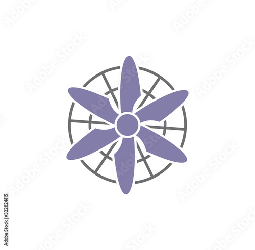 Fan icon on background for graphic and web design. Creative illustration concept symbol for web or mobile app.