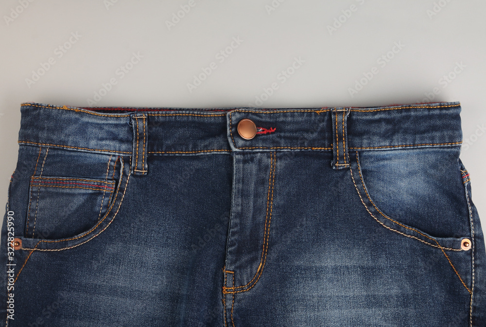 Blue Jeans pant  isolated on gray background