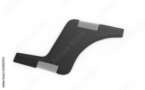 new style beard comb for perfect look. 3d illustration