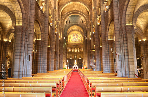 Interior of the Monaco Cathedral (Cathedrale de Monaco) in Monaco-Ville, Monaco. It's famous for the tomb of Prince Rainier