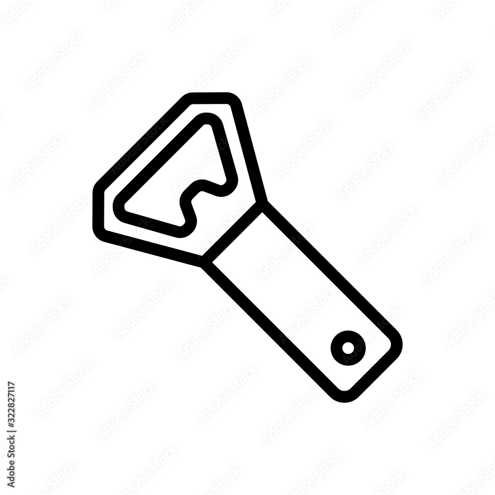 Bottle opener Icon vector. Thin line sign. Isolated contour symbol illustration Bottle opener Icon vector. Thin line sign. Isolated contour symbol illustration