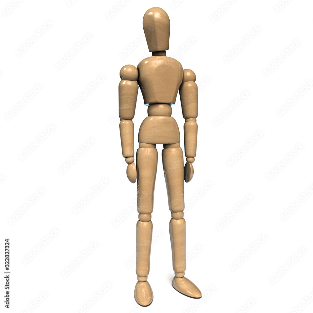 Wooden Figurine Mannequin Doll Isolated Wooden Figurine Mannequin Doll Isolated