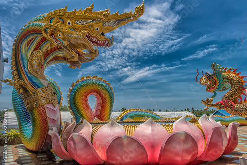 At Wat Saman Rattanaram in Chachoengsao, there is a giant Reclining Ganesha which is said to be the biggest in Thailand photo