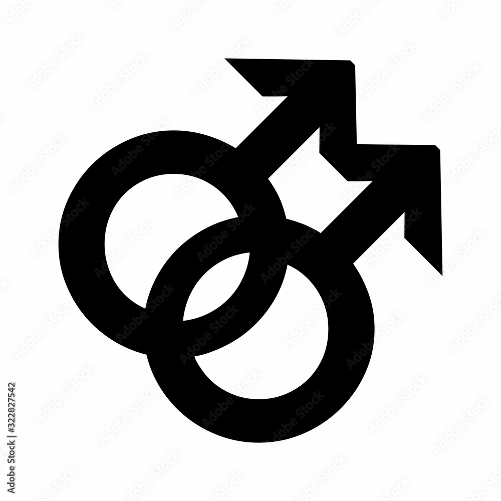 The gay symbol illustration on the white background The gay symbol illustration on the white background