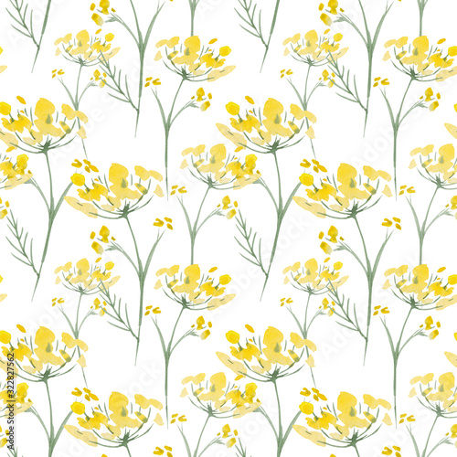 Seamless pattern. Yellow wildflowers. Background banner.