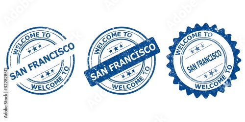 welcome to San francisco blue old stamp sale	