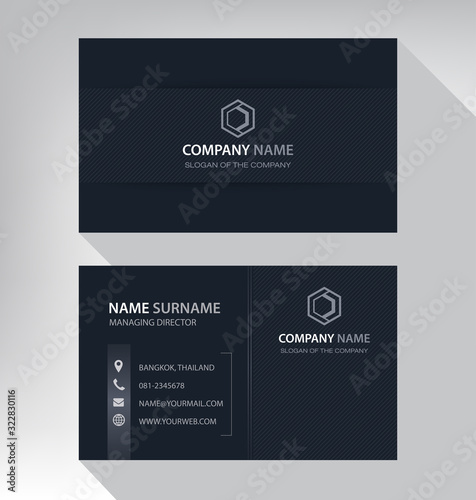 Business card in modern style black gray white