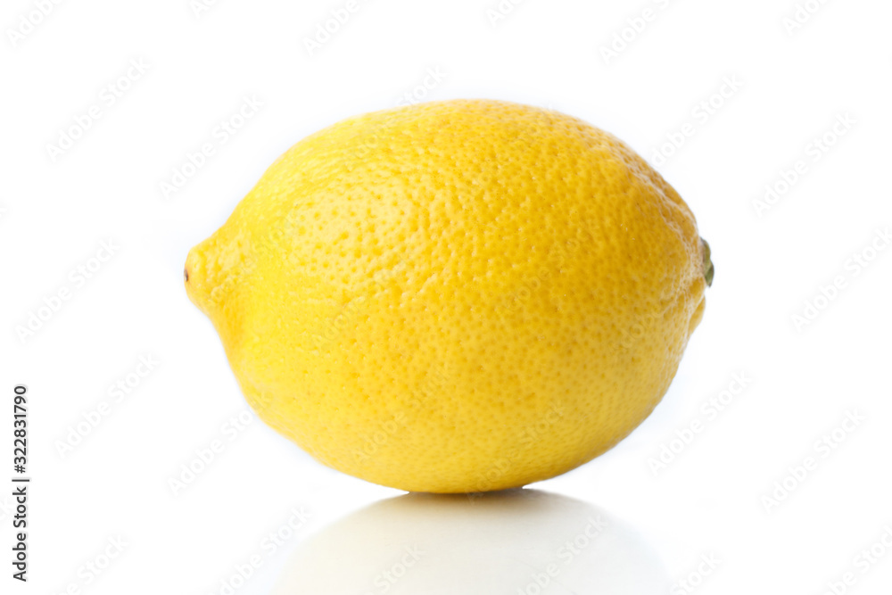 Fresh yellow bright juicy lemon on a white background. Fresh yellow bright juicy lemon on a white background.