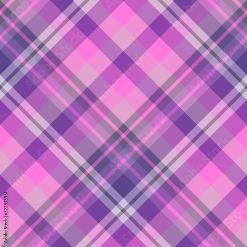Seamless pattern in amazing pink, lilac and violet colors for plaid, fabric, textile, clothes, tablecloth and other things. Vector image. 2