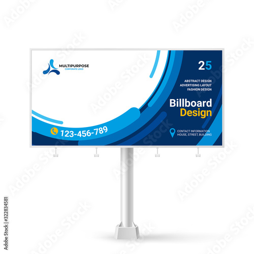 Billboard, creative advertising banner design, layout for placing photos and text, trending graphic style