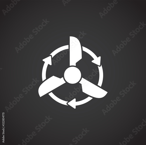 Fan icon on background for graphic and web design. Creative illustration concept symbol for web or mobile app.