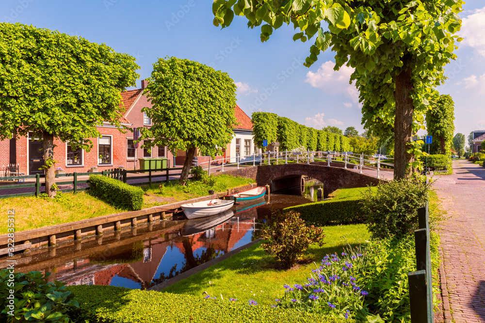 Canal in IJlst Friesland Netherlands