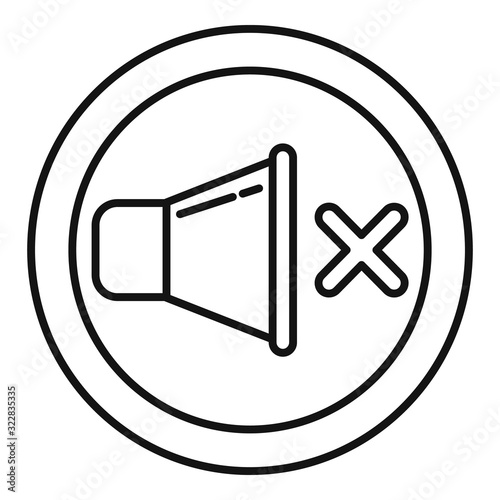 No sound icon. Outline no sound vector icon for web design isolated on white background