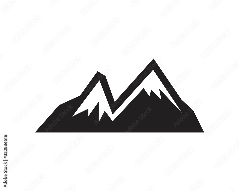 Mountain large natural rock with snow top Icon template black color editable. Mountain large natural rock with snow top Icon symbol Flat vector illustration for graphic and web design. Mountain large natural rock with snow top Icon template black color editable. Mountain large natural rock with snow top Icon symbol Flat vector illustration for graphic and web design.