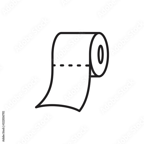 Napkins and toilet paper vector linear Icon template black color editable. Napkins and toilet paper vector linear Icon symbol Flat vector illustration for graphic and web design.