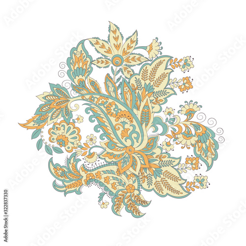 Paisley Damask ornament. Isolated Vector illustration
