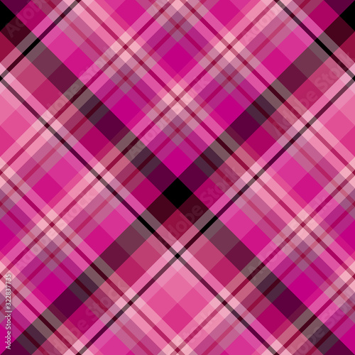 Seamless pattern in amazing pink and black colors for plaid, fabric, textile, clothes, tablecloth and other things. Vector image. 2