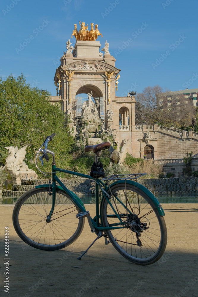 Vintage bicycle in Ciutadella Park Barcelona