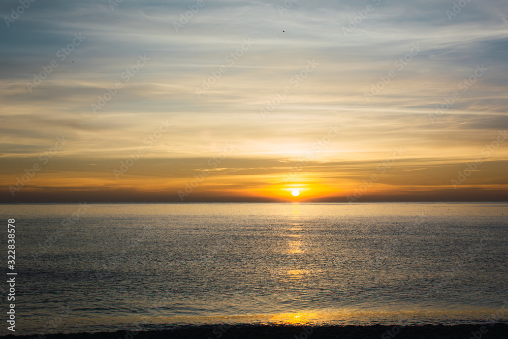 Barceloneta beach sunrise