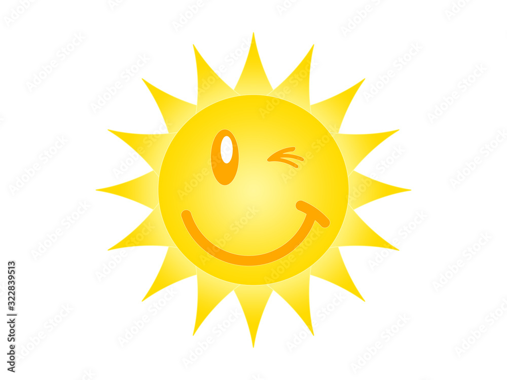 Symbolic image of the sun on a white background