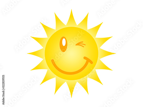 Symbolic image of the sun on a white background