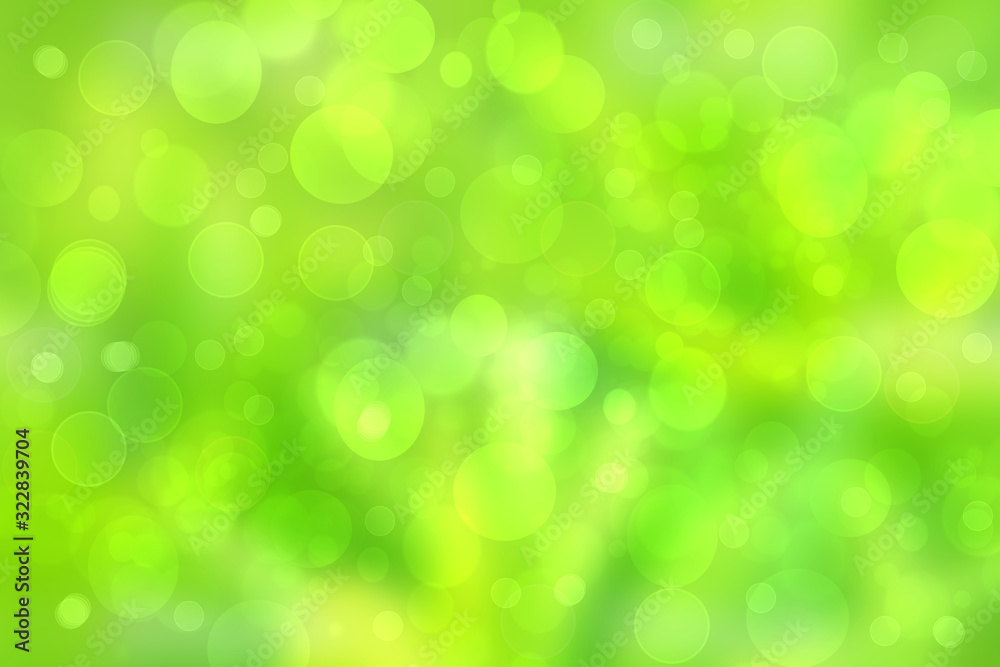 Abstract bright spring or summer landscape texture with natural green bokeh lights and yellow circular lights with sunshine and sun rays. Beautiful autumn background with copy space. Abstract bright spring or summer landscape texture with natural green bokeh lights and yellow circular lights with sunshine and sun rays. Beautiful autumn background with copy space.