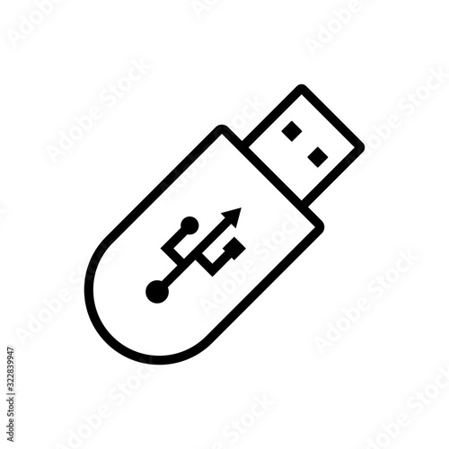 Usb flash disk outline icon. Symbol, logo illustration for mobile concept and web design.