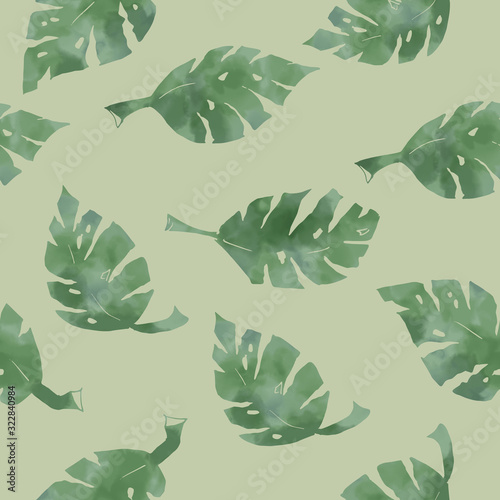 Tileable green nature pattern for wrapping paper wallpaper of frabrics photo