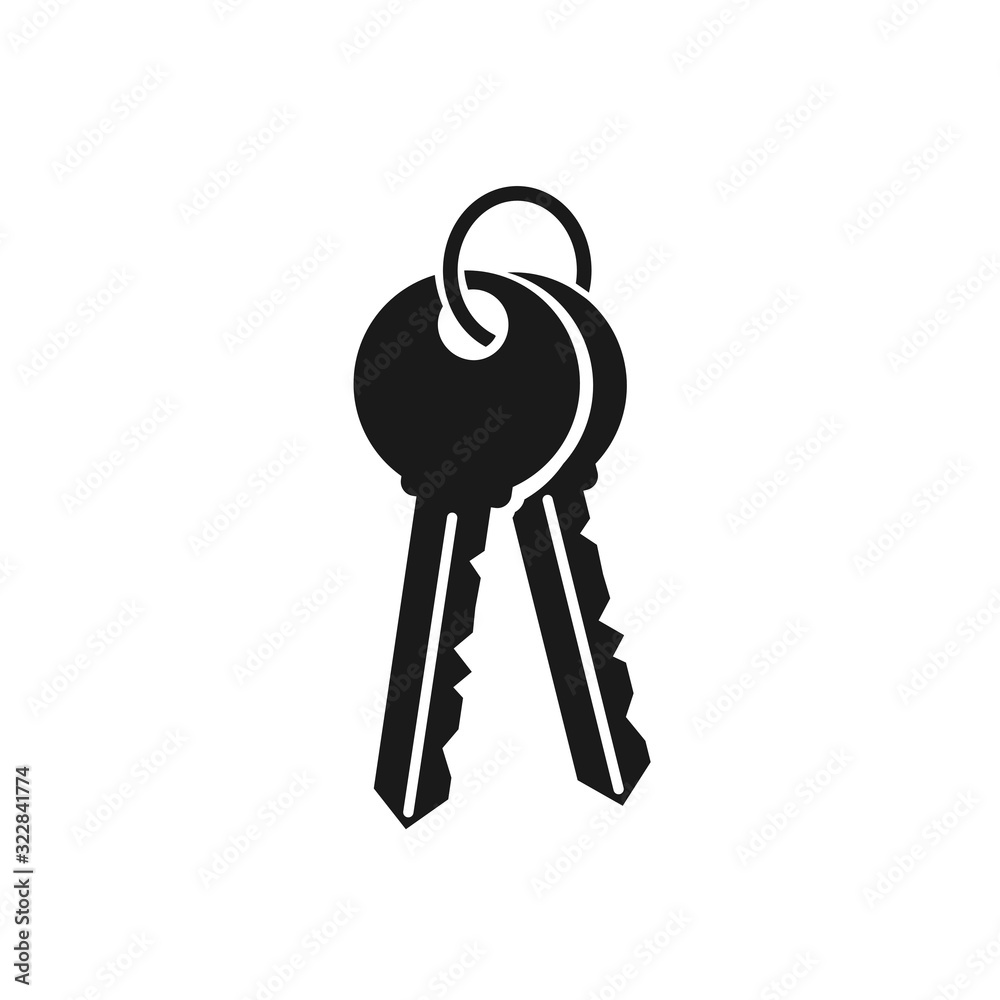 Two keys isolated on white background, vector. Two keys isolated on white background, vector.