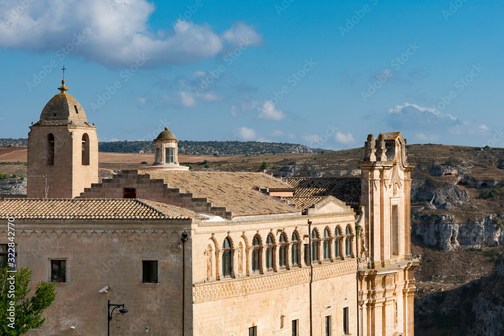 Sant' Agostino church. Unesco town Matera