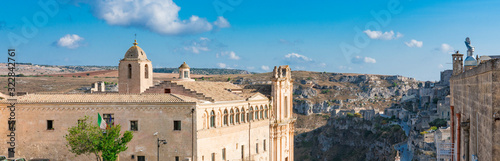 Sant ' Agostino church. and historical houses of Unesco town Matera. Panorama view. photo