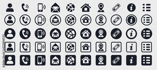 Set icon 7 communication sign card social