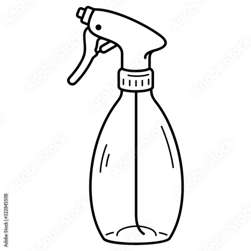 Empty plastic spray bottle