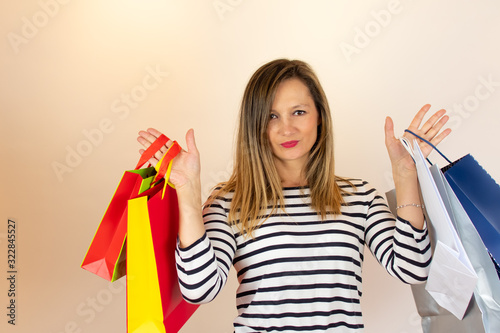 Young woman going shopping