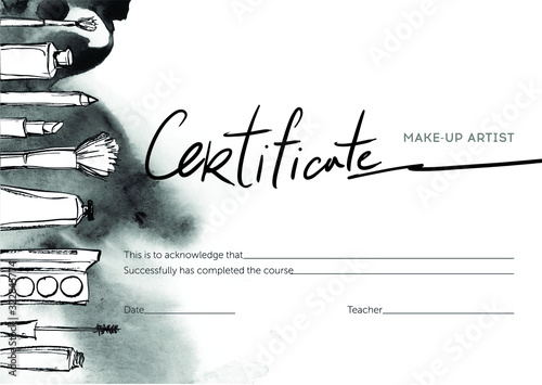 Certificate for makeup artist
