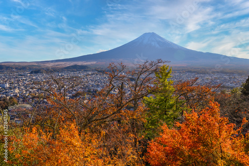 View of Mount Fuji in Autumn in Fujiyoshida city, Yamanashi