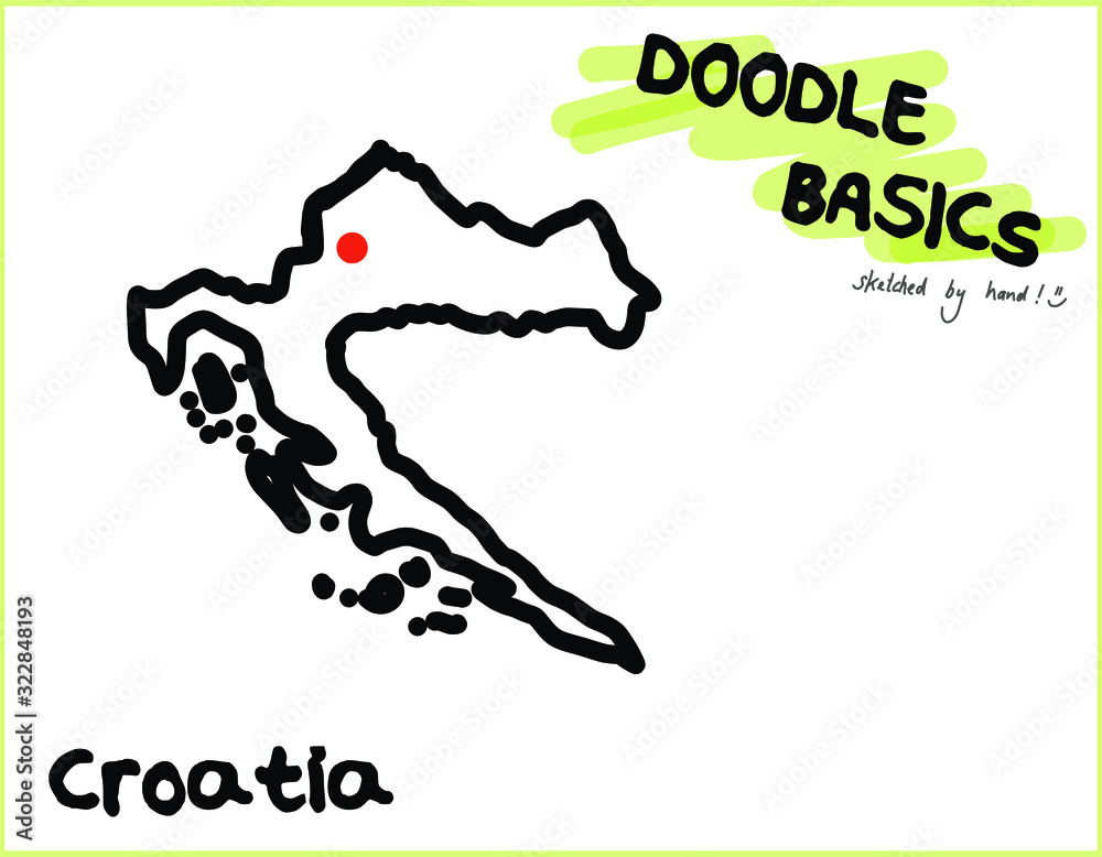 Doodle Sketchnote Template for Workshops, Seminar, Flipchart and Graphic Recording Kroatien