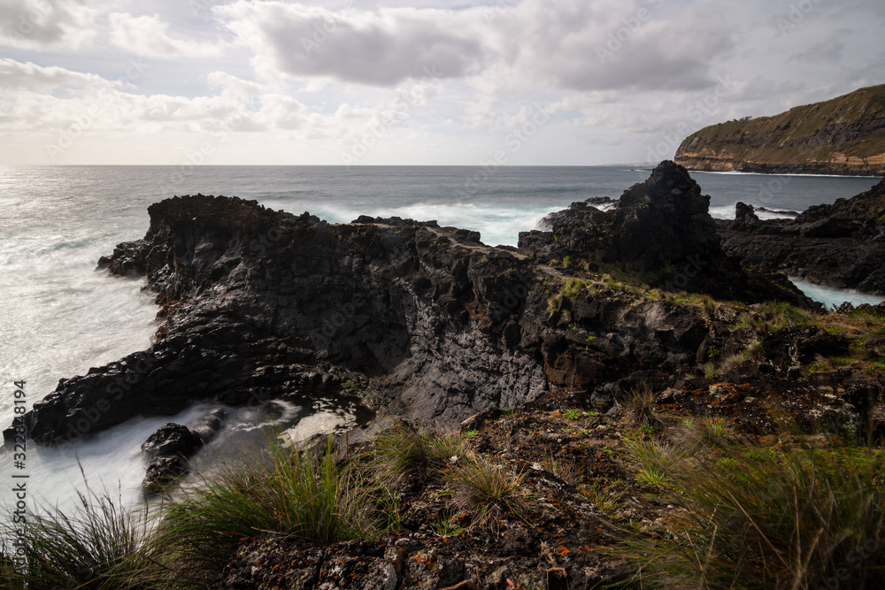 cliffs in the ocean of Sao Miguel island, Azores