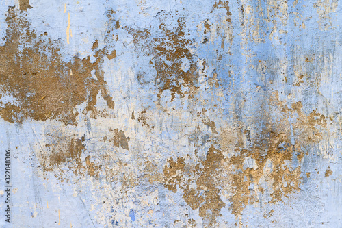 Blue old grungy concrete wall