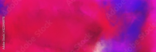 crimson, dark orchid and indigo colored vintage abstract painted background with space for text or image. can be used as horizontal background texture