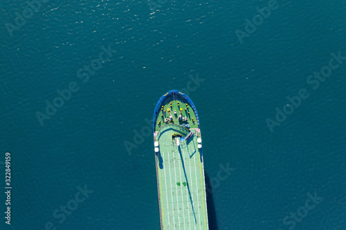 Aerial view of cargo ship in sea © niki spasov