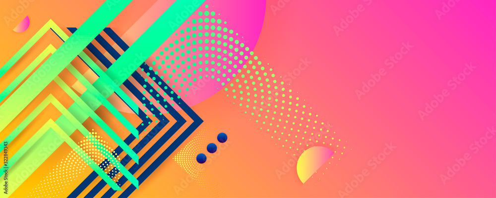 Naklejka Bright color design backgrounds template summer juicy background with geometric elements