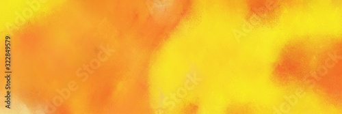 vivid orange, gold and coffee colored vintage abstract painted background with space for text or image. can be used as horizontal background graphic © Eigens